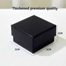 1pc Square Multi-Size Jewelry Gift Box, Can Hold Necklaces, Earrings And Rings, Solid Color Elegant, Suitable For Winter Solstice, Wedding And Other Occasions, Can Be Used For Packaging Jewelry, Necklaces, Bracelets, Silver Bars And More. Perfect Gift For Birthday, Mother's Day And Valentine's Day. - Black - View 13
