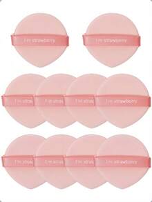 10PCS Mixed Color Powder Puff Daily Casual Makeup Supplies - Pink - View 3