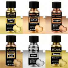 6PCS/1PC Metallic Mica Powder, Brushed Bottle Of Mica Powder, Resin Dyes, Resin Color Pigments For Making Epoxy Resin, Clay, Jewelry, Candles, And Paints, Available In 20ml Six Colors. - Multicolor - View 9