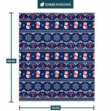 Soft & Comfortable 1pc Christmas Snowflake Snowman Modern Flannel Blanket - Stylish Polyester Nap Blanket - Digital Print Craft, Suitable For Sofa, Bed, Travel, Office Home Decor - Multicolor - View 8