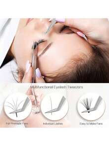 False Eyelash Tool Set, Model Head, Tweezers, Brush, Practice Eyelashes, Dense Eyelash Positioning Stickers, Cleaning Brush, Glue Ring Set, Tools For Beginners To Practice Eyelash Extensions - Dusty Pink - View 2