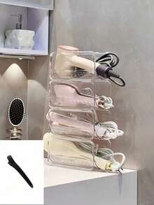 Multifunctional Curling Iron Holder With Heat Dissipation Slots To Prevent Desktop Burns, Modern Hair Styling Tool Storage Rack, Space-Saving, Suitable For Dorms And Apartments, Bathroom Accessories, Bathroom Decor, Bedroom Decor, Room Decor - Multicolor - View 8