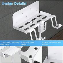 P5 Wall Mount, 5-In-1 Heavy-Duty Steel Console Wall Bracket With Dual Controller Holders, Headset Hanger & Remote Holder, Vented Space-Saving Gaming Organizer For Disc & Digital Editions, White - View 6