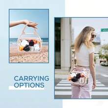 1pc Transparent Crossbody Lunch Bag, PVC Material, Durable & Wear-Resistant, Fashionable & Portable Lunch Box Bag, Large Capacity, Suitable For Office Workers & Students, Multi-Functional Travel Storage Bag, All-Season Use, Non-Food Contact Use - Multicolor - View 6