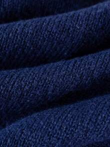 Sweater Rajut Lengan Raglan Warna Polos Gaya Preppy untuk Bayi Laki-laki, Cocok untuk Sekolah, Aktivitas Sehari-hari, Musim Semi, Gugur, dan Musim Dingin. - Navy Blue - View 9