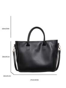 Elegant High-End Textured Tote Bag, 2026 Autumn/Winter New Arrival, Minimalist Personalized Design, Versatile Shoulder Bag - Black - View 3