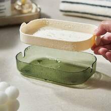 1PC Household Double Layer Draining Soap Dish, Bathroom No-Drill Soap Holder, Draining Storage Rack, Soap Tray - A - View 2