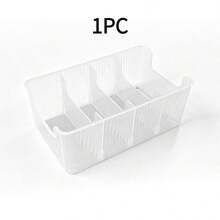 1/2 Transparent Divided Storage Box With Compartments For Organizing Belts, Ties, Storing Face Masks, Skincare Products And More - Transparent - View 9