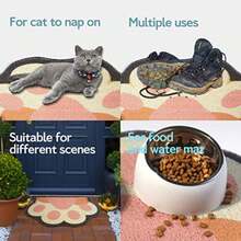 Cute Cat Litter Mat, Cat Litter Box Mat, Soft Touch, Easy To Clean, Non-Slip, Pet Supplies, White Paw Print - Multicolor - View 3