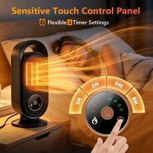 This 3-Speed Ceramic Fan Heater Features 4 Timer Settings, PTC Rapid Heating, And Is Suitable For Offices, Homes, And Bedrooms. - US A Type Plug(110-127V) - View 4