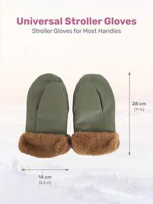 Magnetic Stroller Handle Mitts, Winter Stroller Warm Gloves, Suitable For Parents Outdoor Walks, Easily Installable On Most Stroller Handles - Multicolor - View 4