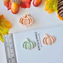 Various Pumpkin Polymer Clay Cutter For Earrings & Jewelry Making, Pumpkin Designed Soft Pottery Clay Molds For Pendant & Necklace Decoration Making - Beige - View 18