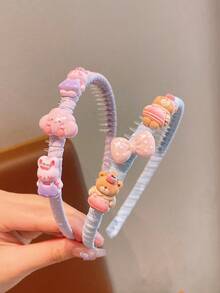 1pc Cute Cartoon Headband With Anti-Slip Strip, Toothed Decorative Hair Clip, Anti-Slip Function Hair Accessory, Cartoon Children's Headpiece, Suitable For Girls - Multicolor - View 3
