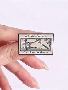1pc Vintage Print Fishbone Kite Enamel Pin, Fun Text Quote Badge, Fashion Accessory For Clothing And Backpacks, Perfect Gift For Friends - Multicolor - View 8