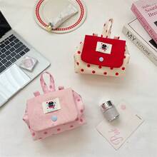 Portable Polka Dot Makeup Bag, Mini Key Lipstick Coin Purse, Earphone Coin ID Card Flap Storage Pouch - Multicolor - View 2