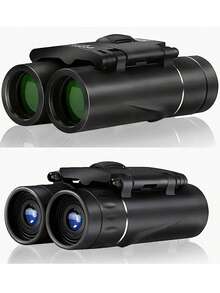 Teropong HD 300x25 yang Kuat, Pencitraan Jelas, Pembesaran 10x, Teleskop Mini Lipat Jarak Jauh 5000m, Lensa Optik BAK4 FMC, Cocok untuk Berburu, Olahraga, Berkemah di Luar Ruangan dan Bepergian - Hitam - View 5