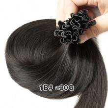 U-Tip Fusion Hair Care Nail-Ended Human Hair 1.5 Cm Long Keratin-Ended Straight Hair Bondings 12-20 Inch 50 Strands 30G - Natural Black - View 5