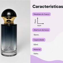 Vidro 50ml Perfume Preto com Valvula Spray  R.2991 - 1PC - Visão 4