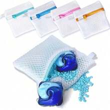 4pcs/1pc Zippered Laundry Bag, Reusable Mesh Laundry Bag, Prevents Sticking And Stains, Can Hold Laundry Beads And Fragrance Beads, Washing Machine Accessory, Suitable For Delicate Clothing - Multicolor - View 1