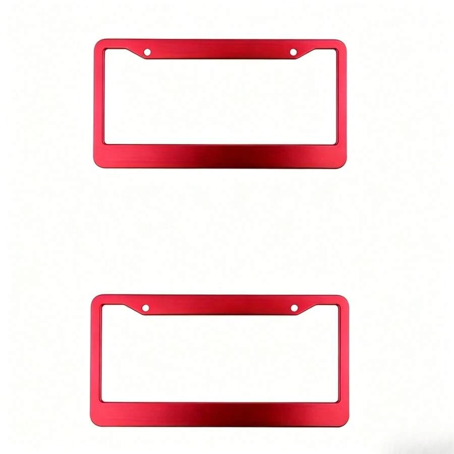 2pcs Durable Aluminum Alloy License Plate Holder, With Easy-To-Install Accessories, For Stylish Riding - 2pcs - View 1