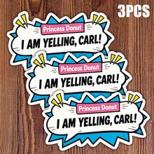 3英吋公主甜甜圈「我在大吼」Carl 地牢爬行者 Carl 貼紙，復古懷舊 Mongo Art 風格，趣味混亂風格，適用於筆電、水壺、筆記本、計畫本、日記本、置物櫃，適合讀者、學生與創意人士 - A - 查看 12