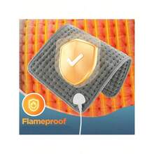 1 pieza Almohadilla de calefacción eléctrica multifuncional para fisioterapia, cojín calefactor con 10 niveles de temperatura y 4 temporizadores, alivia dolor de cuello, espalda, hombros, piernas y columna, brinda calor en invierno, ideal como regalo navideño - Gris - Ver 5