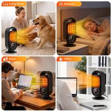 This 3-Speed Ceramic Fan Heater Features 4 Timer Settings, PTC Rapid Heating, And Is Suitable For Offices, Homes, And Bedrooms. - US A Type Plug(110-127V) - View 9