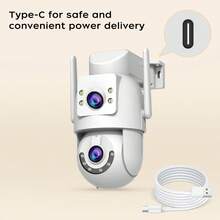 Kamera Keamanan PTZ Lensa Ganda Luar Ruangan JOOAN 4MP CAM720 APP 5G Bluetooth WiFi AP Jaringan Tahan Air Deteksi Manusia Pelacakan Otomatis Penglihatan Malam Warna Penuh Mendukung Kartu SD Penyimpanan Cloud - Hitam dan Putih - View 10