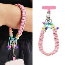 Beaded Handmade Woven Wide Wrist Strap Dopamine Exquisite Lanyard Fashion Versatile Anti-Loss Phone Case Universal Crossbody Phone Strap - Multicolor - View 12