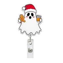 1pc Christmas Retractable Badge Reel, Christmas Ghost, Christmas Tree, Gingerbread Man Pattern Retractable Card Holder, Suitable For Nurses, Doctors, Teachers, Back To School, Halloween, Christmas - A - View 10