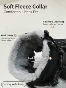 Metglad Dog Winter Coat, All‑In‑One Harness Pet Cold‑Weather Jacket, Night Reflective Dog Snow Coat, Fleece‑Lined Belly‑Protection Outdoor Vest For Small Medium Large Dogs - Black - View 10