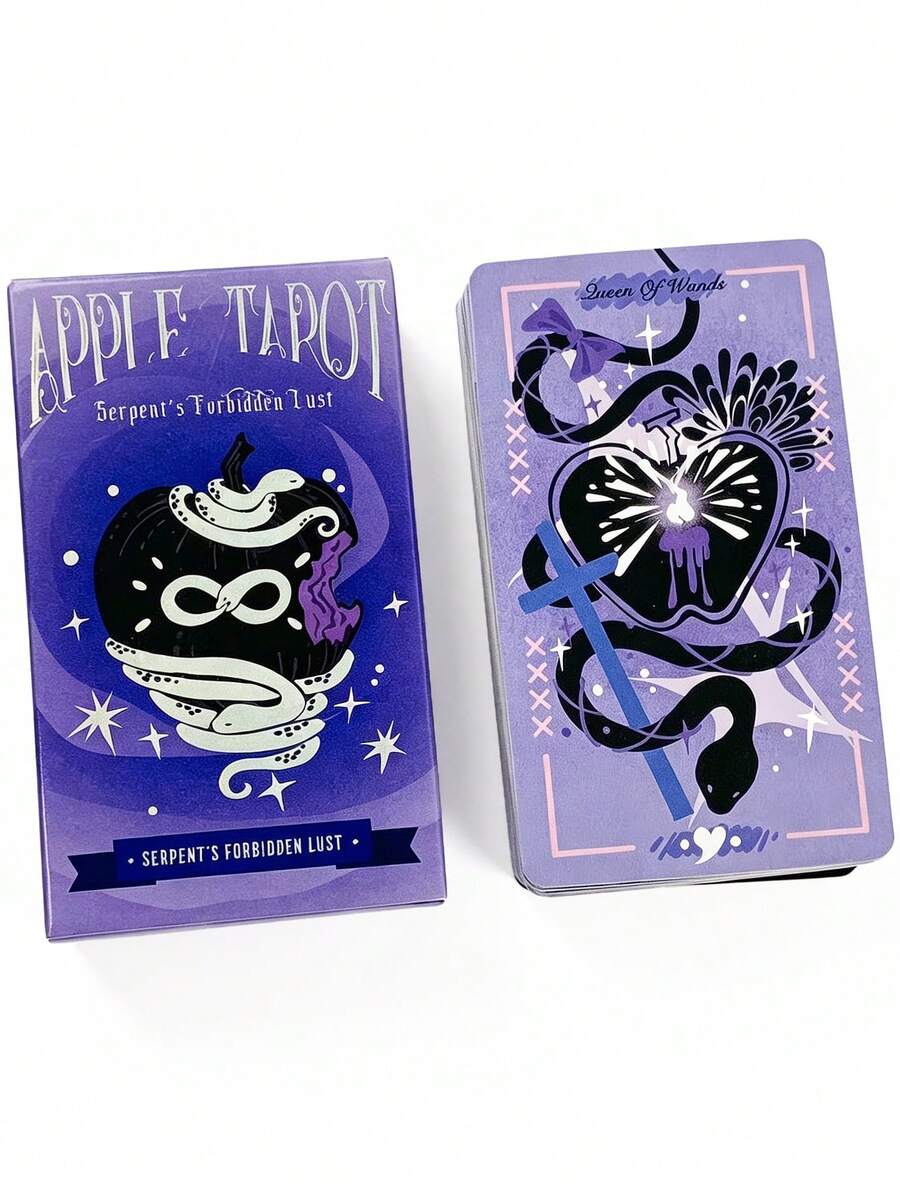 1 Box Apple Tarot II 78-Card Deck , Forbidden Desire Serpent Set,The Overall Style Is Mysterious And Seductive.,Used For Meditation And Divination Games