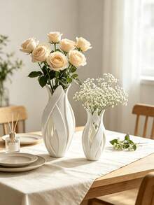 1/2pcs Twisted Petal Hollow Design Vase, Minimalist High-End Artistic Flower Vessel, Multi-Color Options, Desktop Display Decor, Dried Flower Reed Fresh Flower Arrangement Container, Bedroom Living Room Home Decoration - Twisted Petals - View 6