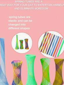 60/50/30/40//20/18/16/14/12/10/6/4/2pcs Random Color Plastic Spring Cat Toys, Interactive Cat Toys Suitable For Scratching, Biting And Chasing, Great Gift For Cats And Dogs, Ideal Choice For Valentine's Day Gift - Multicolor - View 10