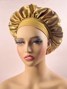 Satin Sleep Bonnet For Women, Soft Elastic Hair Bonnet For Sleeping, Large Size Night Hair Cap, Reusable Hair Protection Bonnet For Curly Long Hair, Home Nighttime Hair Care Accessory - Multicolor - View 9