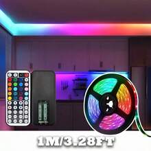 Acosh Neon Dây đèn LED RGB đổi màu USB 12LEDs/M 5V kèm điều khiển từ xa, phù hợp cho phòng ngủ, nhà bếp, tiệc tùng, trang trí nhà cửa - Dây đèn LED RGB+Điều khiển từ xa 44 phím - Xem 19
