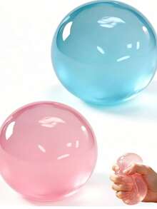 Non-Rising Crystal Ball Squishy Toy, Soft Jelly Squeeze Ball, Press & Reshape Stress Relief Fidget Toy For Desk, Office, Party Favors & Gifts - Apricot - View 10