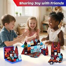 Cartoon Pattern Magnetic Building Blocks Set, 3D Magnetic Tiles Puzzle Toy For Kids, Early Education Educational Toy To Develop Spatial Imagination, Parent-Child Interactive Tabletop Game, Fun Desktop Decoration, Suitable For Children, Teenagers And Adults, Surprise Collectible Gift Box, Ideal Birthday, Holiday And Party Gift For Boys And Girls - Multicolor - View 11