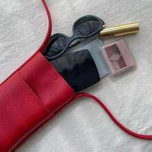 Women's Fashion Minimalist Personalized Litchi Phone Storage Bag Mini Soft Leather High-Quality Crossbody Shoulder Bag - Red - View 6