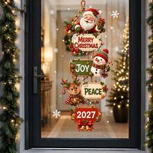 1/2 Pack Of Reusable Merry Christmas Sign Window Stickers, Double-Sided Visible PVC Electrostatic Adsorption Glass Stickers, Suitable For Home, Shop, And Holiday Party Glass Door Decorations. - Multicolor - View 7