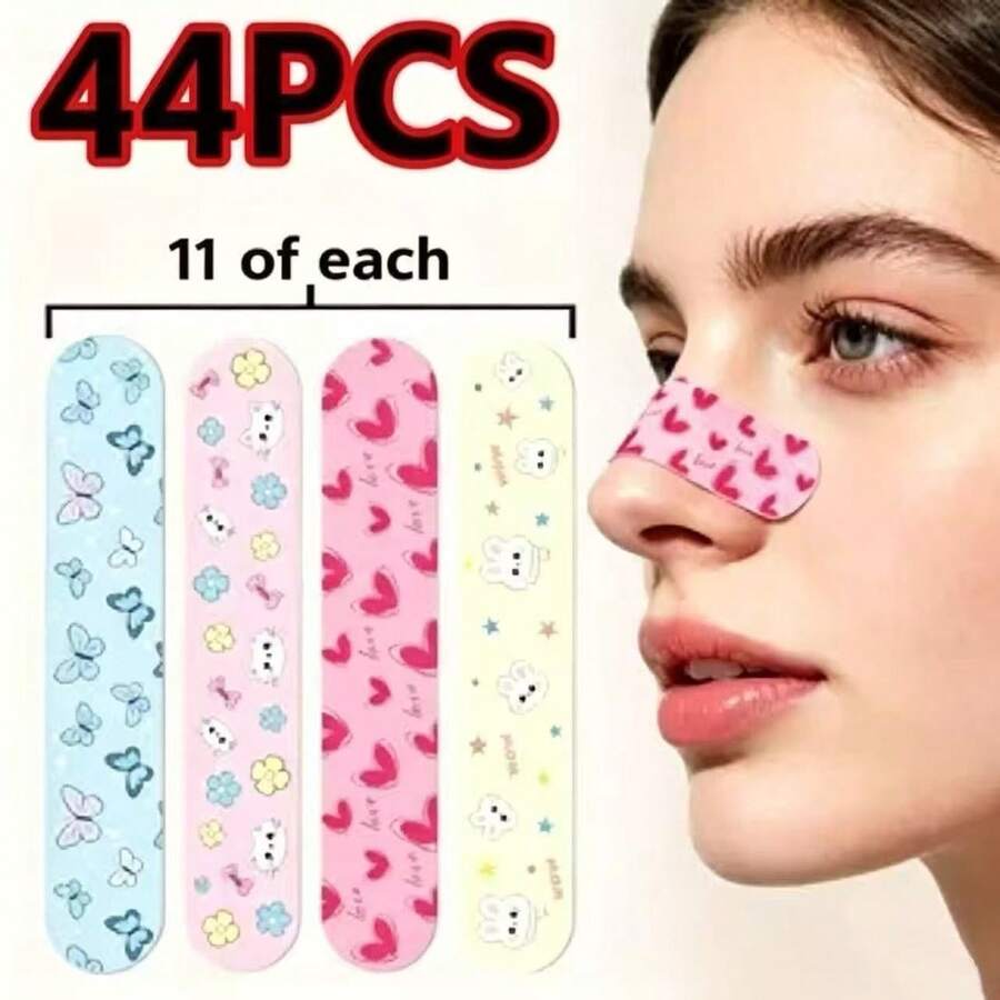Nose Contour Patches, Suitable For Nose Bridge Lifting And Shaping, Adjustable And Trimmable Nose Patches, Flexible And Skin-Friendly For Daily Use, Random Patterns, Used For Nose Shaping (Gentle And Skin-Friendly) - Multicolor - View 1