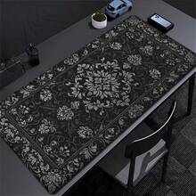 1pc Mouse Pad Black Persian Carpet Gaming XL New Home Mousepad XXL Keyboard Pad Soft Natural Rubber Computer Mice Pad Table Mat Rubber Non-Slip Keyboard Mousepad For PC Computer Office Home School Desktop Decoration - View 1