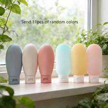 3/6/11pcs Travel Set, Squeeze Design, Portable, Leak-Proof, Reusable, Refillable Cosmetic Containers, Suitable For Toiletries, Shampoo, Body Wash And Lotion, Travel Essential, Suitable For School, Holiday, Camping, Vacation And Other Occasions, Mini Size - Multicolor - View 12