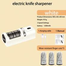 Professional USB Electric Knife Sharpener - Portable And Efficient, Suitable For Home And Chef Use, Equipped With Lithium Battery, Fine Abrasive Grit, USB Rechargeable, 1200mAh Battery, Made Of Durable ABS Material, Perfect For Kitchen Knives, Kitchen Knife Sharpener | Sleek Design Sharpener | Durable ABS Sharpener - Multicolor - View 8