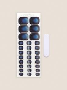 Cross-Border New Arrival Semi-Cured Gel Summer Toe Nail Stickers, Glitter Flash Design, In Stock Wholesale, Waterproof & Long-Lasting - Royal Blue - View 2