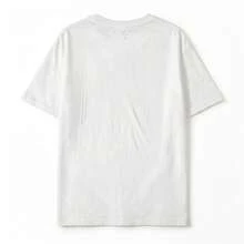 Oversized Fit, Women, Soft Cotton Blend, Short Sleeve, Embroidered Strawberry Graphic, Crew Neck, Breathable Comfort, Casual Summer Outing - White - View 4