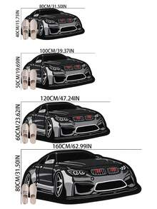 [Soft Sports Carpet] 1pc Blue And White Racing Car Rug, Faux Cashmere, Thickened Carpet, Thick Carpet, Fuzzy Carpet, Autumn/Winter Carpet, Thickened Carpet, Decorative Carpet, Bedroom Decor - Multicolor 5 - View 5