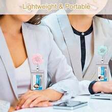 1 Set Handmade Multi-Layer Crystal Flower Retractable Badge Reel With Horizontal ID Card Holder, Featuring Shiny Faux Pearls, Gift For Doctors, Nurses, Teachers, Students, Office Staff - A - View 4