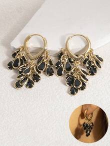 Black Multi-zirconia Earrings
