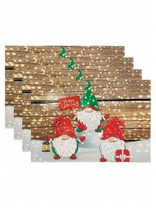 1/2/4/5/6/8pcs Digital Printed Placemats, Christmas Pattern Printed Placemats Table Decor, Suitable For Daily, Holiday, Party, Birthday, Wedding, Dinner, Kitchen, Dining Room And Home Textile Decoration - Multicolor - View 8